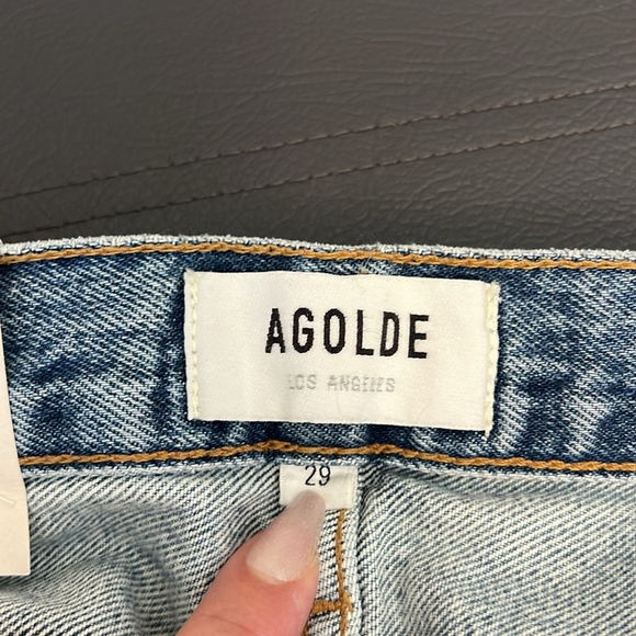 NWT Aritzia AGOLDE Mia Ripped Mid Rise Straight Leg Denim in Rule size 29 - Picture 9 of 11